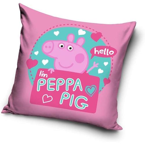 Hirola Housse De Coussin Carrée Douce Et Durable Peppa Pig Hello Remplie Housse De Coussin Carrée Décorative Pour Canapé, Voiture, Décoration D'extérieur, De Lit, De Maison, 40 X 40 Cm