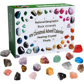 Calendrier de l'Avent 2022 Cristaux pour enfants avec 24 jours de pierres  précieuses en cristal naturel Minéraux et minéraux de pierre précieuse  Fossiles Calendrier du compte à rebours de Noël Collection de