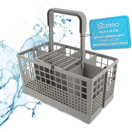 Panier à couverts universel 24,5 x 14 cm pour de nombreux lave-vaisselle compatible avec Bosch Siemens Neff 0093046 93046 621320 compatible avec AEG Gorenje Privileg