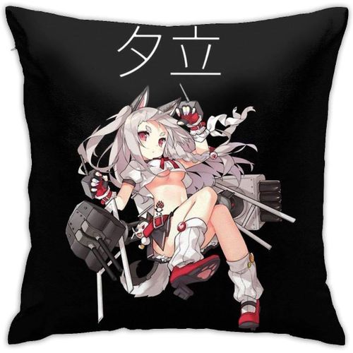 Yuudachi Azur Lane Taie D'oreiller Douce Housse De Coussin Pour Chambre À Coucher, Canapé, Taie D'oreiller Carrée, Décoration D'intérieur, 45,7 X 45,7 Cm