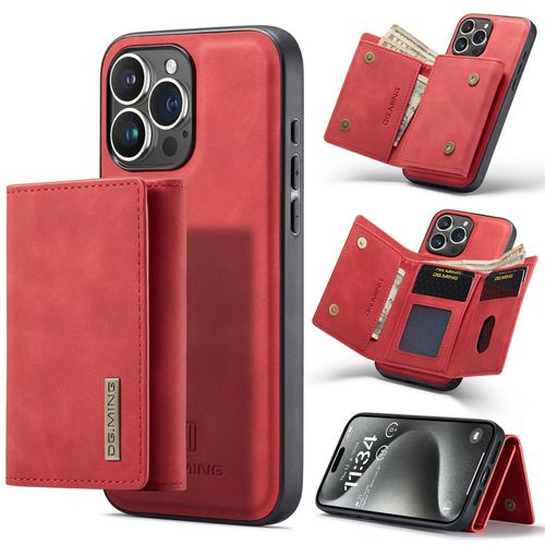 Coque Pour Iphone 15 Pro Max,Housse En Cuir Pu Pochette Portefeuille Magnétique Etui De Protection,Antichoc Rabat Housse De Protection Pour Iphone 15 Pro Max,Rouge