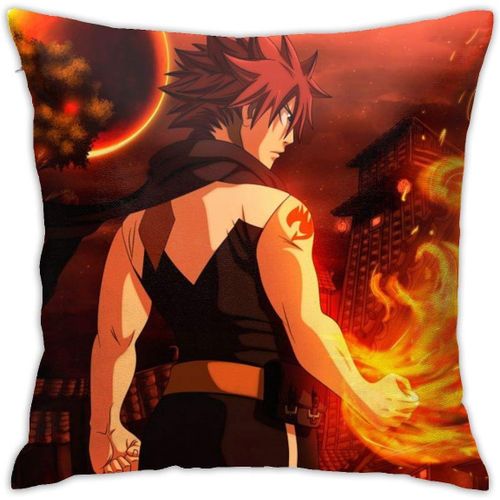 Fairy Tail Anime Housse De Coussin Respirante De Luxe, 45,7 X 45,7 Cm, Décoration De Maison, Salon, Canapé, Siège De Voiture, Taie D'oreiller Carrée En Polyester Doux