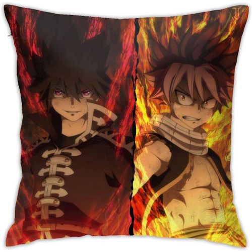 Fairy Tail Anime Housse De Coussin Respirante De Luxe, 45,7 X 45,7 Cm, Décoration De Maison, Salon, Canapé, Siège De Voiture, Taie D'oreiller Carrée En Polyester Doux