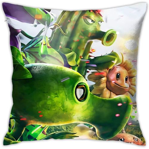 Plantes Vs Zo-Mbies Housses De Coussin Carrées Pour Canapé, Chaise, Coussins Décoratifs, Housses De Coussin Pour Salon, Lit, Voiture 45,7 X 45,7 Cm