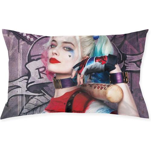 Harley Quinn Housse De Coussin Carrée En Peluche Avec Impression Décorative Douce Pour Le Salon, Le Canapé, 50,8 X 76,2 Cm