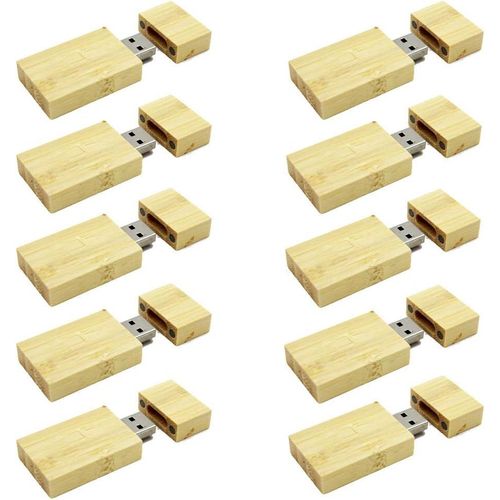 10 Pcs Bambou Naturel Clé Usb 8Gb Cadeaux Pour Clients[SDC631450]