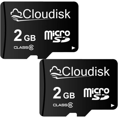 2 Packs De Cartes Micro Sd 2 Go Carte Mémoire Microsd Class 6 Avec Adaptateur Sd (2 Packs De 2 Go)[SDC630338]