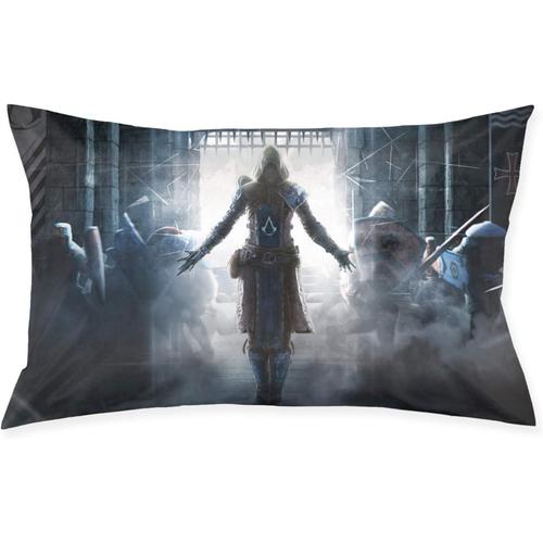 Game Assassin's Creed Housse De Coussin Carrée En Peluche Avec Impression Décorative Douce Pour Le Salon, Le Canapé, 50,8 X 76,2 Cm