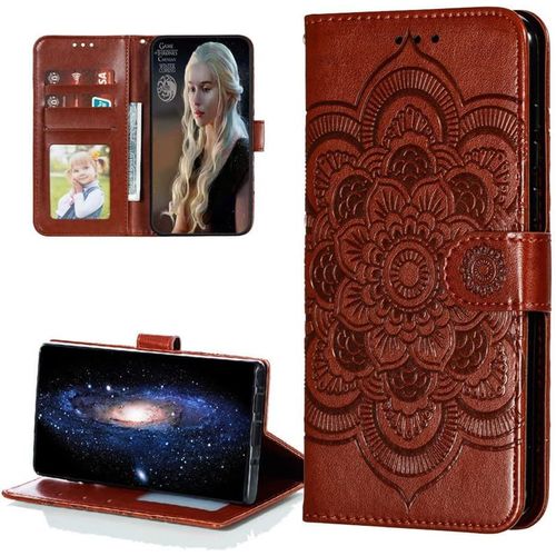 Compatible With Samsung Galaxy A03 Core Coque Fermeture Magnetique Svelte Pu Cuir Antichoc Protecteur Housse Flip Etui Pochette Cover Pour Galaxy A03 Core Case Brown Mandala Ld.