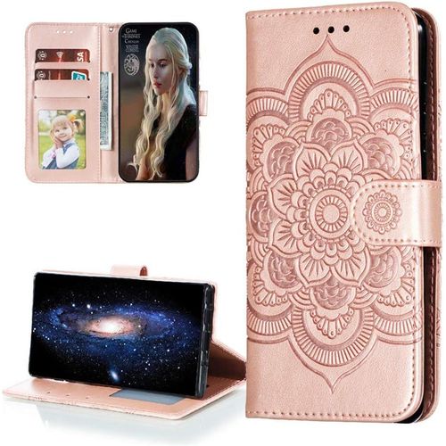 Compatible With Samsung Galaxy A03 Core Coque Fermeture Magnetique Svelte Pu Cuir Antichoc Protecteur Housse Flip Etui Pochette Cover Pour Galaxy A03 Core Case Rose Gold Mandala Ld.