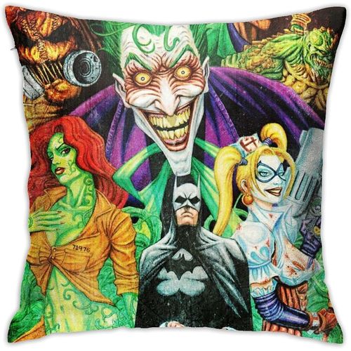 Comic B-Atman Et Le Joker Housses De Coussin Carrées Décoratives Pour Canapé, Canapé, Maison, Ferme, 45,7 X 45,7 Cm