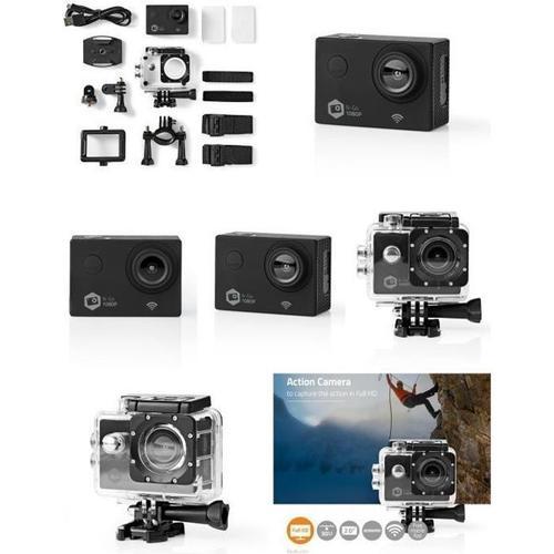 Caméra sport Type GOPRO 20 MPixel + Support Étanche 30.0 m 90 min Wi-Fi pour Android / IOS