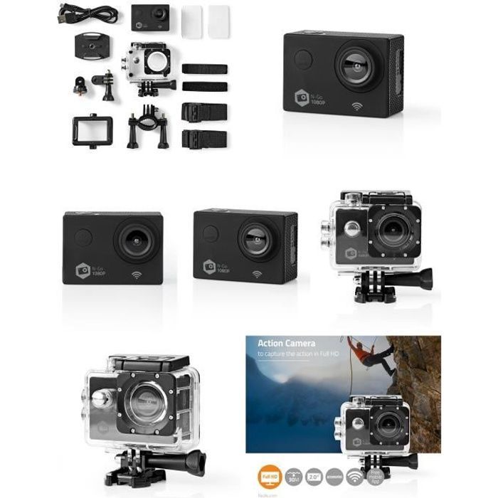 Nedis - Caméra sport Type GOPRO 5 MPixel + Support Étanche 30.0 m