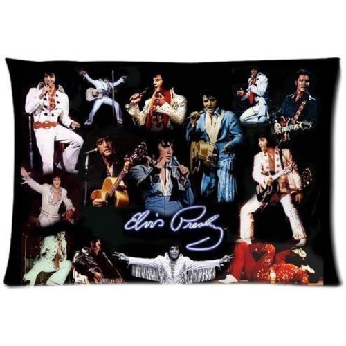 Custom Favorite Pop Stars Elvis Presley Rectangle Taille Standard Fermeture Éclair Parure De Lit Taie D'oreiller * Deux Côtés Numéro A-18x18 Pouces