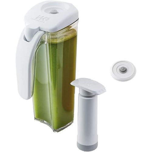 Pika - Kit De Conservation Sous Vide Pour Jus De Fruits Et Légumes : Carafe Sous Vide 1L + Pompe + Couvercle Universel Taille S, Blanc/Transparent[MIN5281751]