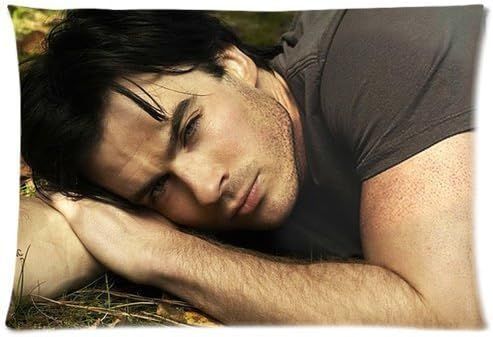 Taie D'oreiller À Fermeture Éclair Personnalisée Vampire Diaries Damon Salvatore Ian Somerhalder (50 Cm X 75 Cm)