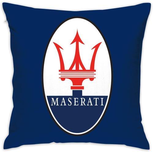 Housse De Coussin Décorative Intérieure Et Extérieure Avec Logo Maserati (45 Cm X 45 Cm)