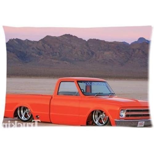 Taie D'oreiller Personnalisée Pour Camion Pick-Up Chevy 1967, Taie D'oreiller Rectangulaire À Fermeture Éclair (50cm X 65cm)