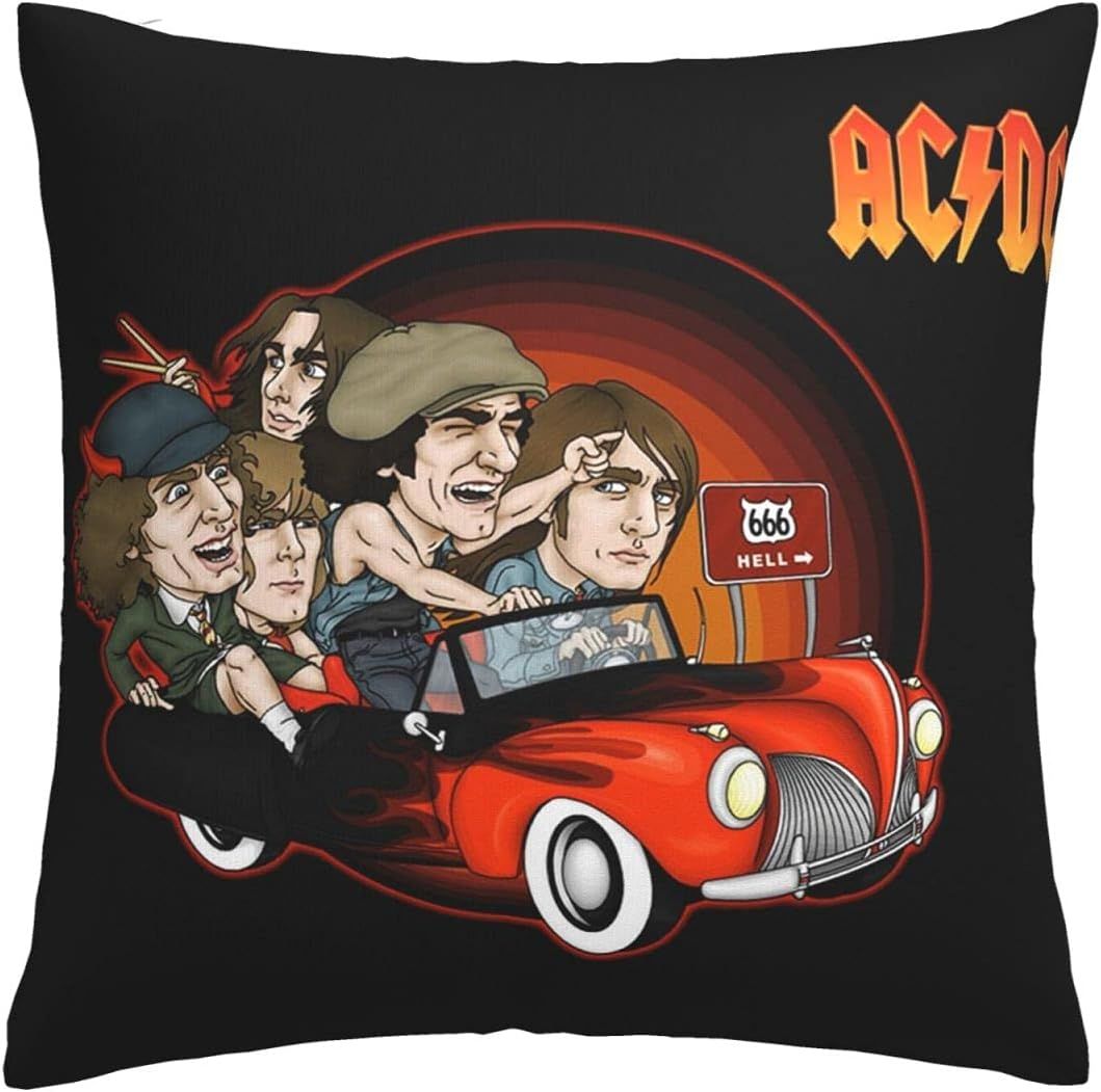 Acdc Lot De 1, Housses De Coussin De Canapé 45 X 45 Cm, Housses De Coussin Carrées Décoratives, Décorations Pour La Maison, Pour Canapé, Lit, Chaise, Voiture