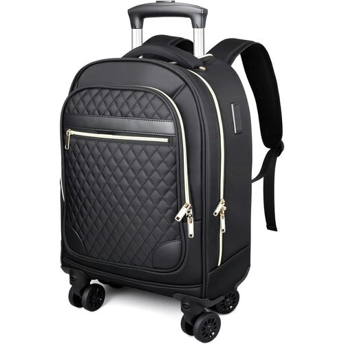 Sac À Dos À Roulettes Pour Femme 17 Pouces-Valise À Roulettes Légère(52 X 32 X 20 Cm)-Sac À Dos Étanche Pour Ordinateur Portable Avec Poignée Télescopique Pour Affaires,Université[SAC640882]