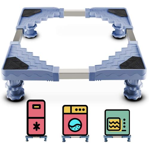 Base de Machine à Laver Réglable 50cm-60cm Réduction du Bruit Effet pour Réfrigérateur/Machine à Laver/Sèche-Linge,Stent Support Charge 300 kg.[K65]