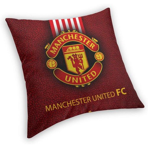 Man-Chester United Man Utd Mu-Fc Oreiller De Lit Amusant En Velours Avec Impression 3d Pour Canapé, Coussin De Voiture (66 X 66 Cm), Noir