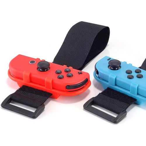 2 Pack Bandes De Poignet Pour Le Jeu De Danse 2022 2021 2020 2019 & Zumba Burn It Up Pour Switch/Switch Oled Joy-Con, Sangle Élastique Réglable, Accessoires Pour Manette Switch (Rouge & Bleu)