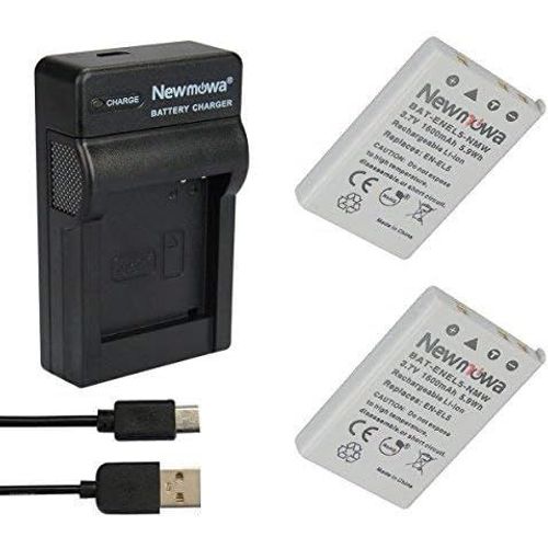 Remplacement Batterie En-El5 (2) Et Chargeur Usb Portable Kit Pour Nikon Coolpix P530, P520, P510, P100, P500, P5100, P5000, P6000, P90, P80[UsbC383]