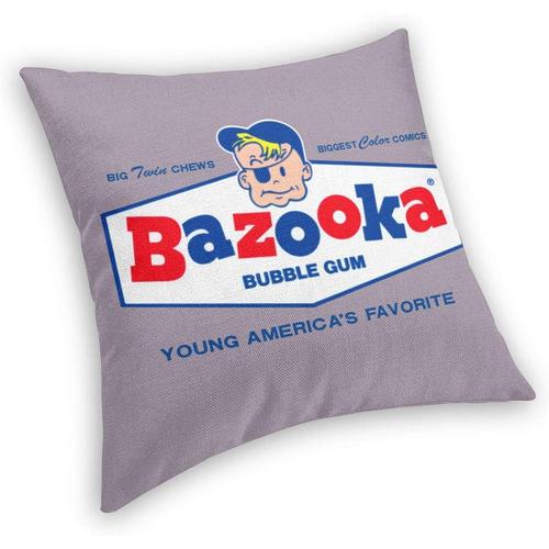 Bazooka, Chewing, Bubble, Gum, Joe, Retro, Candy Cartoon Taie D'oreiller En Velours Pour Voiture, Canapé, Lit, 66 X 66 Cm
