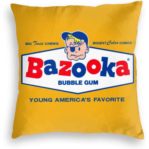 Bazooka, Chewing, Bubble, Gum, Joe, Retro, Candy Cartoon Taie D'oreiller En Velours Pour Voiture, Canapé, Lit, 50,8 X 50,8 Cm