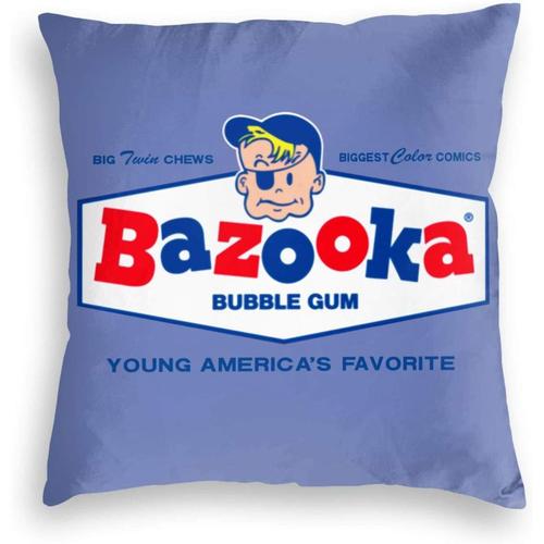 Bazooka, Chewing, Bubble, Gum, Joe, Retro, Candy Cartoon Taie D'oreiller En Velours Pour Voiture, Canapé, Lit, 40,6 X 40,6 Cm