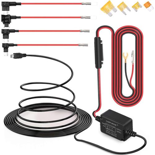 Dash Cam Hardwire Kit Mini Usb Câble Chargeur De Voiture Câble 12v -24v À 5v Pour Dash Appareils Gps[Usbc425]