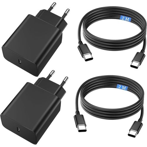 Chargeur Usb C 45 W, Câble De Charge Usb C, 2 Jeux De Chargeurs Rapides Avec Câble De Charge De 2 M, Chargeur Ultra Rapide Pour Samsung Galaxy S25 S24 S23 S22 S21 Ultra (Câble Tpe-[Usbc644]