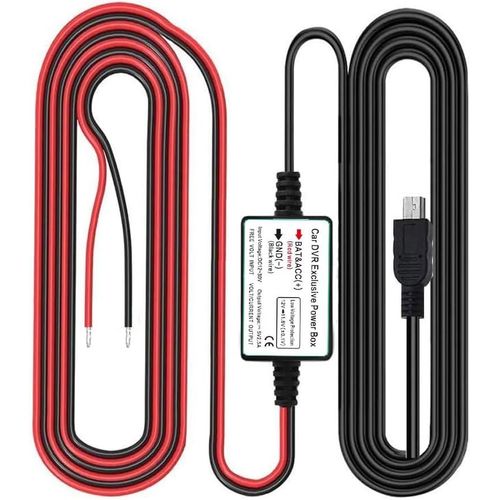 Dash Cam Hardwire Kit, Dc 12v - 24v À 5v/2.5a Kit De Câble De Chargeur De Voiture Avec Fusible, Mini Port Usb, Protection Basse Tension Pour Caméras Dash Cam[Usbc201]