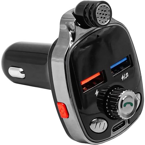 Kit Mains Libres Bluetooth Pour Voiture Allume-Cigare Chargeur Usb Transmetteur Fm De Voiture Bluetooth 5.0 Prend En Charge La Lecture De Musique Appels Mains Libres[Usbc552]