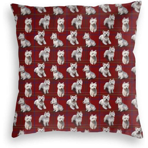 West Highland Terrier Westie Chaussettes (2) Coussin De Lit Amusant En Velours Avec Impression 3d Pour Canapé, Coussin De Voiture (50,8 X 50,8 Cm, Noir)
