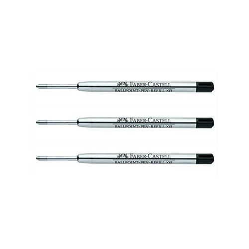 Faber-Castell Lot De 3 Recharges Pour Stylo À Bille Pointe Extra Large Xb Noir