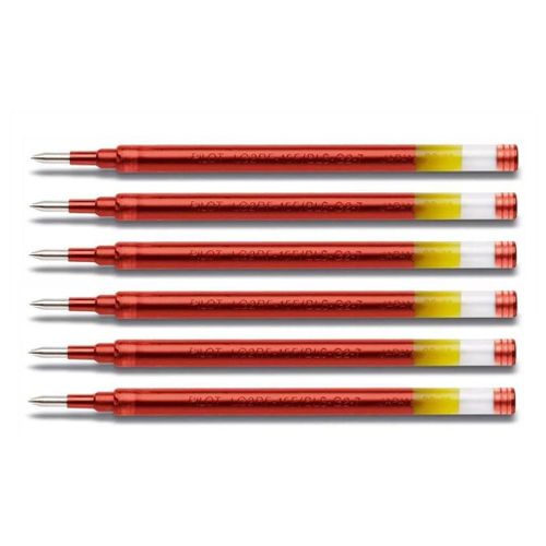 Pilot Lot De 6 Recharges Bls-G2-7 Gel Pour Stylo G2 / Alphagel Pointe 0,7 Rouge