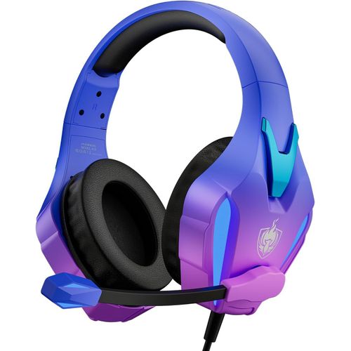 Casque De Jeu Ps4 Pour Xbox One, Ps5, Pc, H-9 Casque De Jeu Filaire Avec Basses Surround, Casque De Jeu Sur L'oreille Avec Microphone, Interface 3,5 Mm (Violet)