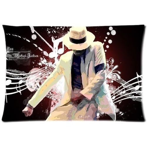 Ensemble De Literie À Fermeture Éclair Personnalisé Michael Jackson Mémoire Rectangle Taille Standard Taie D'oreiller 20*30 Deux Côtés Numéro-A203