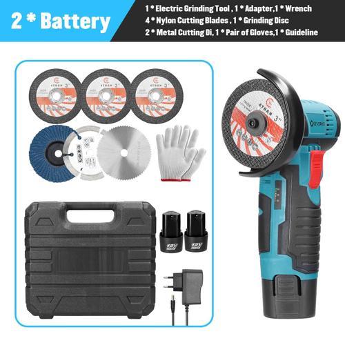 UE - 2b et 6pcs - Machine de polissage électrique 12, 19500 tr/min, tenue sans commande,makita 12v,meuleuse sans fils avec batterie,outils de jardinage,mini meuleuse,meuleuse droite,mini meuleuse sans fil,outillage