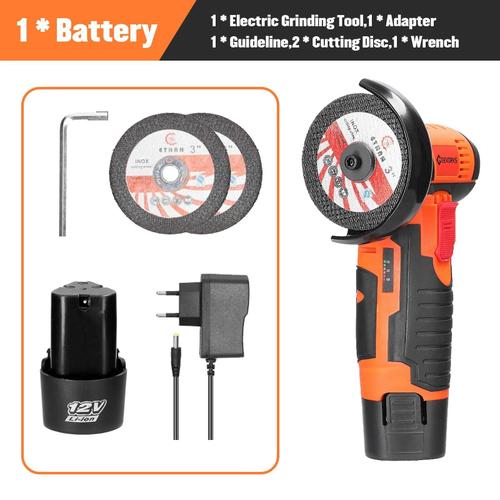 UE - 1 batterie - Machine de polissage électrique 12, 19500 tr/min, tenue sans commande,makita 12v,meuleuse sans fils avec batterie,outils de jardinage,mini meuleuse,meuleuse droite,mini meuleuse sans fil,outillage