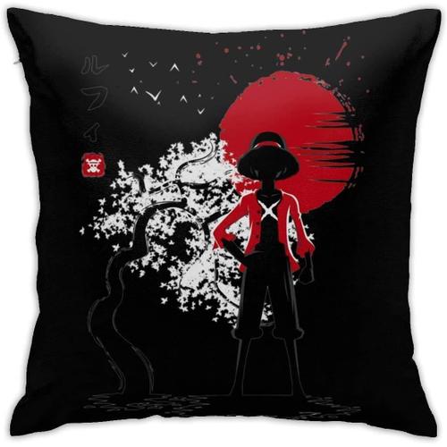 Taie D'oreiller Carrée Douce, Décoration De La Maison, Lit, Canapé, Ferme, Housse De Coussin 45 Cm X 45 Cm Des Deux Côtés, Une Pièce De Luffy Pirate King