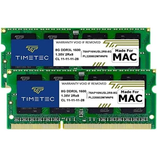 KGABERY-16Go Kit (2X8Go) Compatible Pour Apple Ddr3L 1600Mhz Pour Mac Book Pro(Début/Fin 2011,Mi 2012),Imac (Mi 2011,Fin 2012,Début/Fin 2013,Fin 2014,Mi 2015),Mac Mini (Mi 2011,Fin 2012) Ram Mac