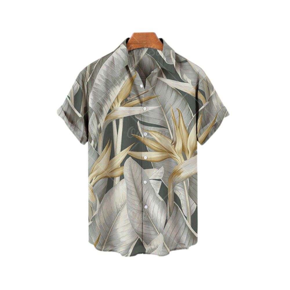 Chemise Pour Hommes Chemise Fleurs De Plage Lâche Pour Hommes Hawaii  Vacances La Mer Voyage