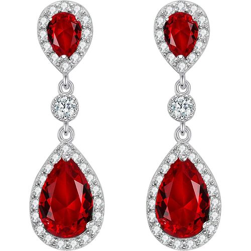 Kgabery-Boucles D'oreilles Fantaisie Femme Forme Goutte D'eau Pendentif 925 Argent Zircon Strass Parure Bijou Mariage Cadeau