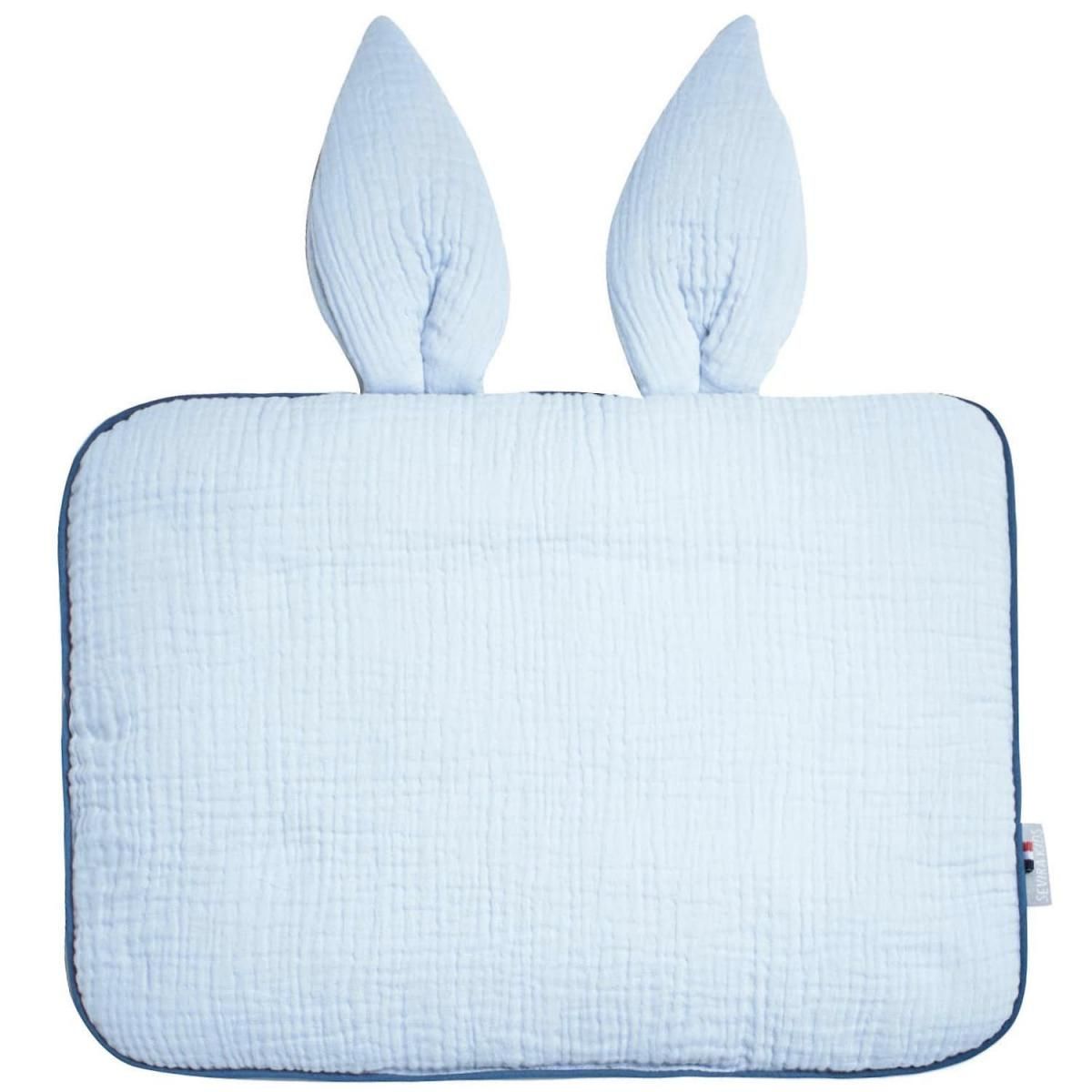 Oreiller Plat Lapin - Jeanne Lapin- Bleu