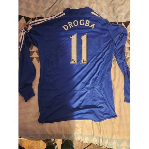 Maillot Chelsea Dédicacé Par Drogba