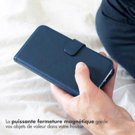 Selencia Étui de téléphone portefeuille en cuir véritable pour