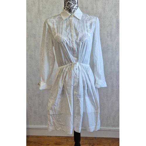 Robe Chemise En Coton Blanc Manches Longues Pablo Gérard Darel  Taille 40 L